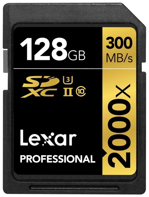 Lexar 128GB Professional 2000X UHS-II U3 SDXC Memory Card