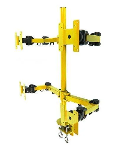 MonMount Quad LCD Stand Desk Clamp Holds Upto 4 27x22 LCD Monitors, Blue (LCD-2020BL)
