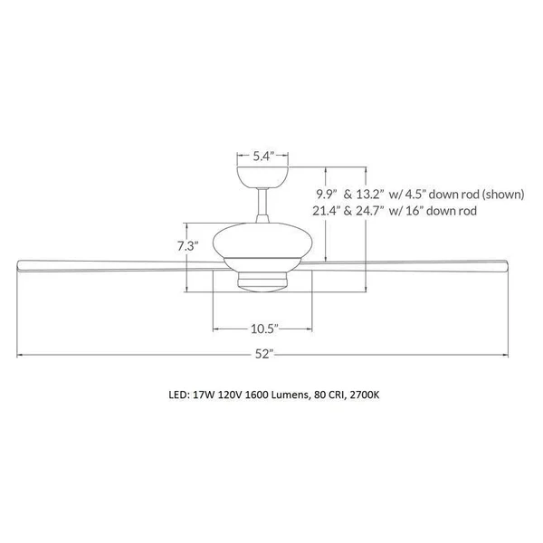 Modern Fan Company - ALT-BA-52-MG-NL-004 Altus 52x22 Ceiling