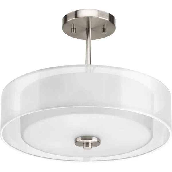 Progress Lighting P3694-09 Invite Semi Flush Mount Light - Brushed Nickel
