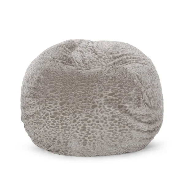 Christopher Knight Home Schley 5 Foot Bean Bag - Short Faux Fur - Gray Pebble Pattern