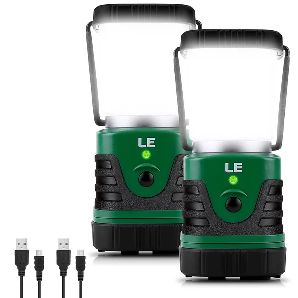 Le LED Camping Lantern Rechargeable - 1000lm, 4 Light Modes, 4400mAh Power Bank, IP44 Waterproof, Perfect Lantern Flashlight for