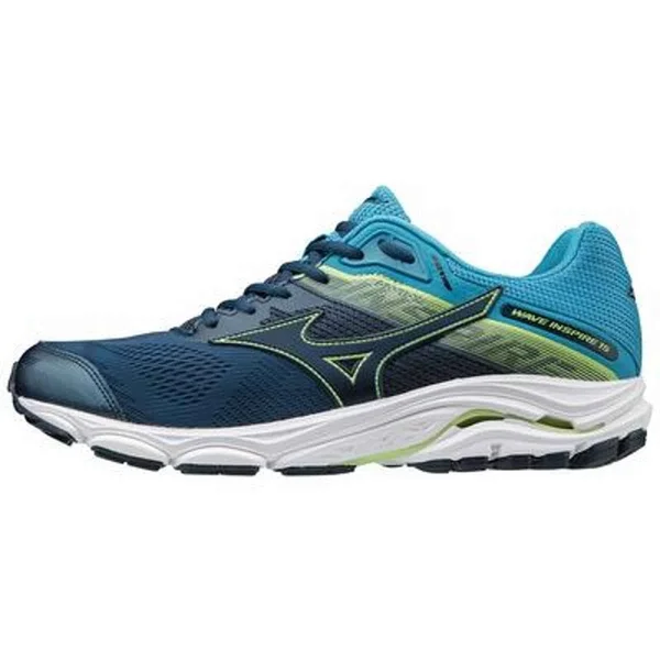 Men's Mizuno Wave Inspire 15 Running Shoe - Size: 16, Blue Wing Teal/Dress Blue