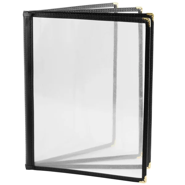 8 1/2x22 x 11x22 Four Pocket Menu Cover - Black