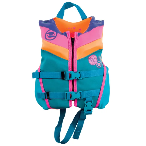 Hyperlite Colorful Girl's Child Indy Watersport Life Jacket Vest, Uscg Approved, One size, Pink/Teal