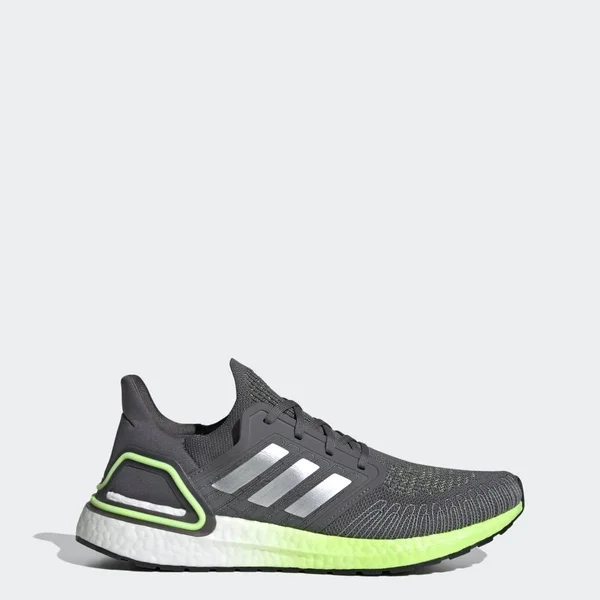 Adidas Ultraboost 20 Shoes - Men's - Grey Five, Silver, Signal Green - 14