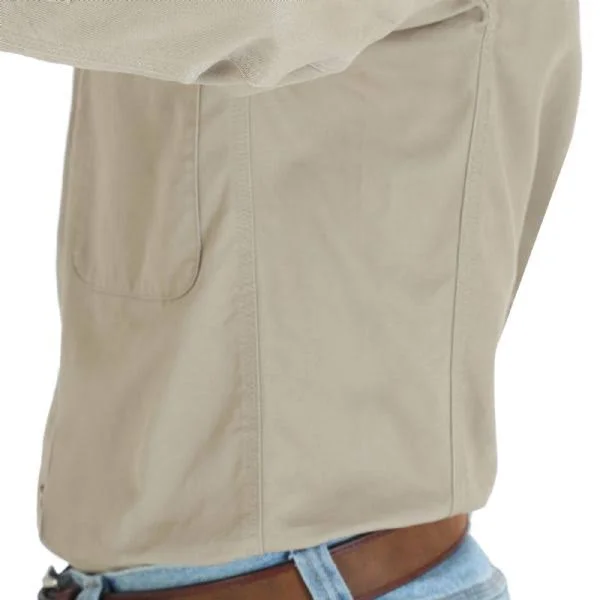 Wrangler Men's Riggs Workwear Twill Work Shirt (4XL Tall Khaki)