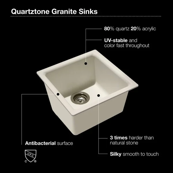 Houzer E-100 Quartztone Series Granite Dual Mount Bar/Prep Sink - Sand