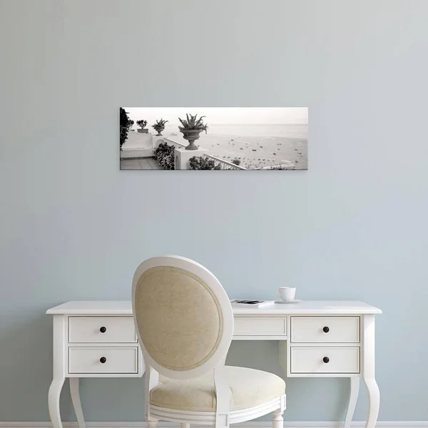 Easy Art Prints Alan Blaustein's 'Positano Terrazza Vista' Premium Canvas Art - 10 x 30 - Modern Black Frame