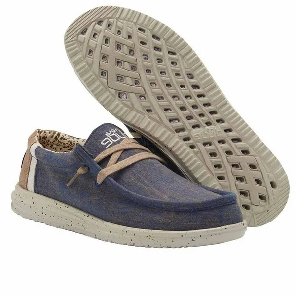 Hey Dude Men's Wally Free Natural Blue Shoes 112272128