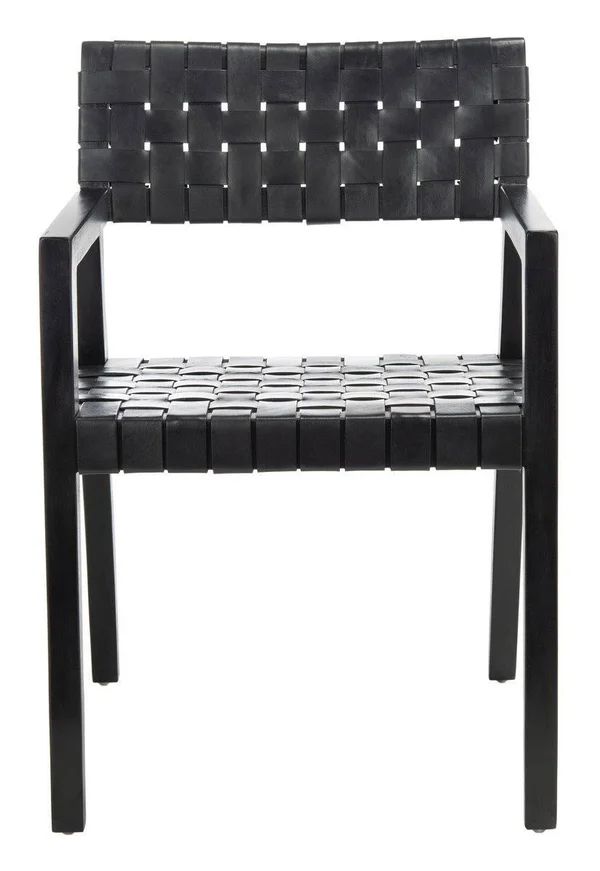 Safavieh Cire Leather Dining Chair - Black