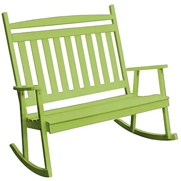 Yellow Pine Double Classic Porch ROCKER, Size: 3.5, Green