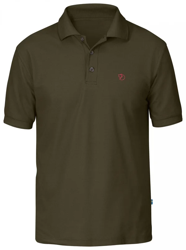 FjallRaven Crowley Pique Shirt - Dark Olive - Polo Shirts L