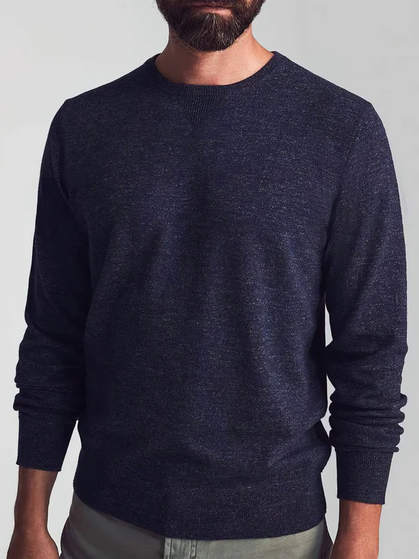 Faherty Men's Sconset Crew T-Shirt - Navy Heather, Small, Cotton