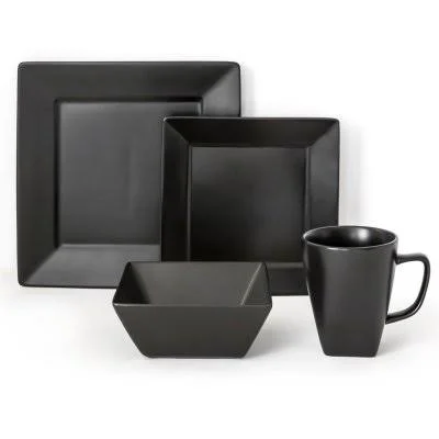 Overandback 16 Piece Square Porcelain Dinnerware Set