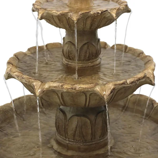 Sunnydaze Decor Classic Tulip 3-Tiered Outdoor Water Fountain - Light Brown