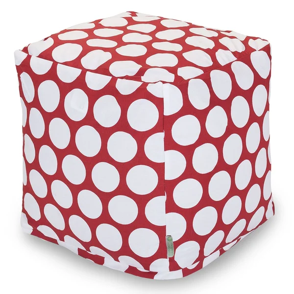 Majestic Home Goods Red Hot Large Polka Dot Cube - Small