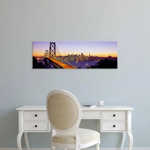 Easy Art Prints Panoramic Images's 'Sunset San Francisco CA USA' Premium Canvas Art - 10 x 30 - Stretched Canvas