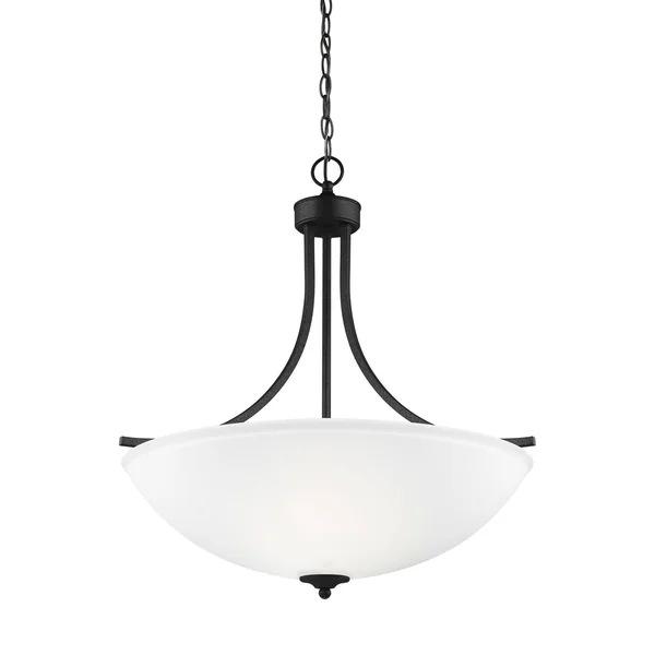 Sea Gull Lighting Geary Large Four Light Pendant in Blacksmith