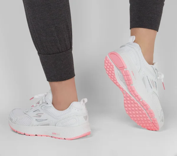 Skechers Women's GOrun Consistent Running Shoes - White/Pink, 6.5