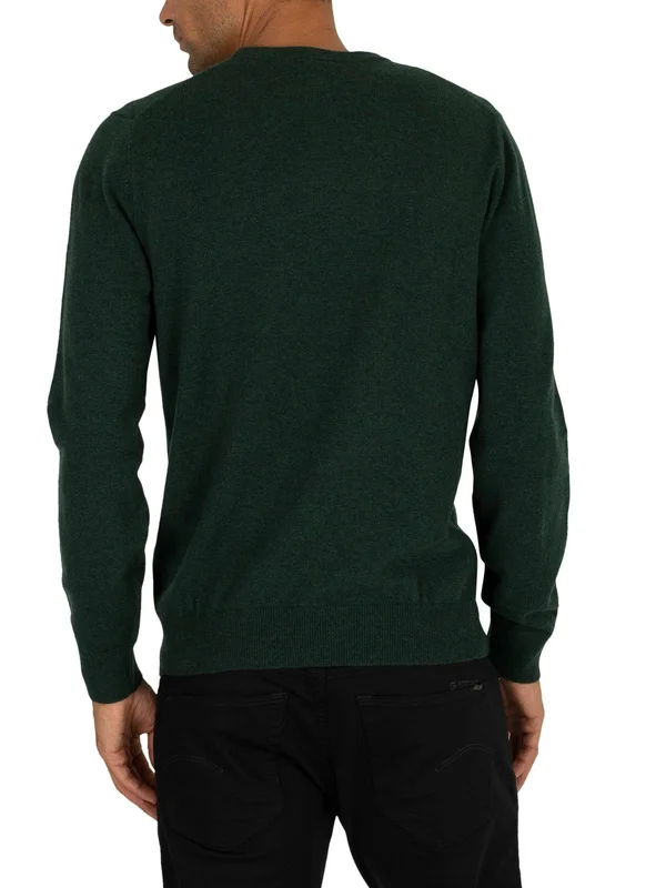 Gant Super Fine Lambswool Crew Neck Sweater, Green