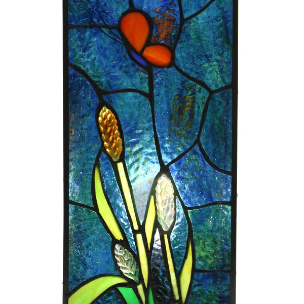 River of Goods 17.5x22H Dragonfly Stained Glass T Able Lamp