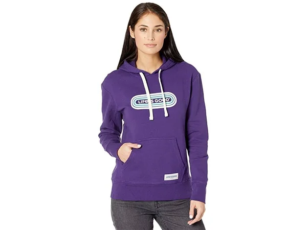 Life Is Good Women's Lig Pill Simply True Hoodie, Deep Purple