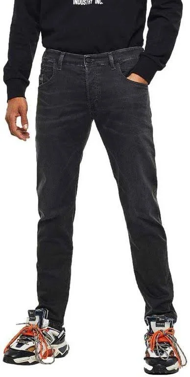 Diesel Men's D-Bazer Slim-Straight Jeans Charcoal/Gray