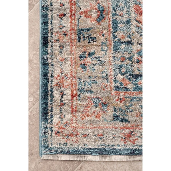 nuLOOM Harley Barbed Mast Medallion Rug, Blue, 4x6 ft