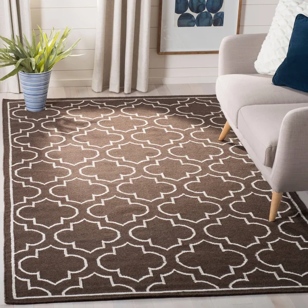 Safavieh 3& x 5& Dhurries DHU625C Brown, Ivory Rug