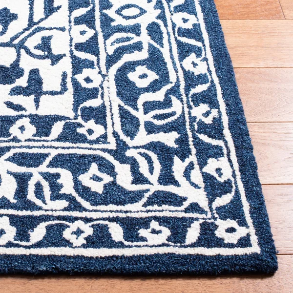 Safavieh Micro-Loop Rug Collection MLP648N - Navy, Ivory - 5' x 5' Square