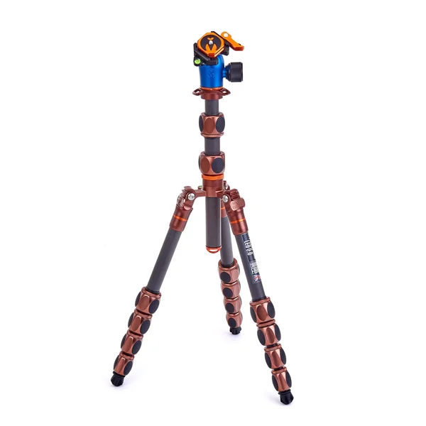 3 Legged Thing Leo 2.0 Carbon Fiber Tripod System & AirHed Pro Lever Ball Head - 66 lb Capacity, Earth Bronze & Ocean Blu