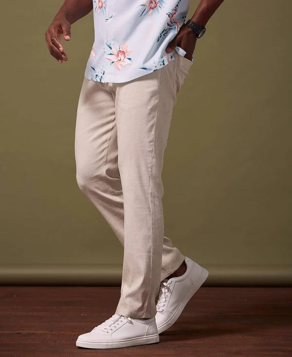 Cubavera Men's Five-Pocket Pants - Natural Linen