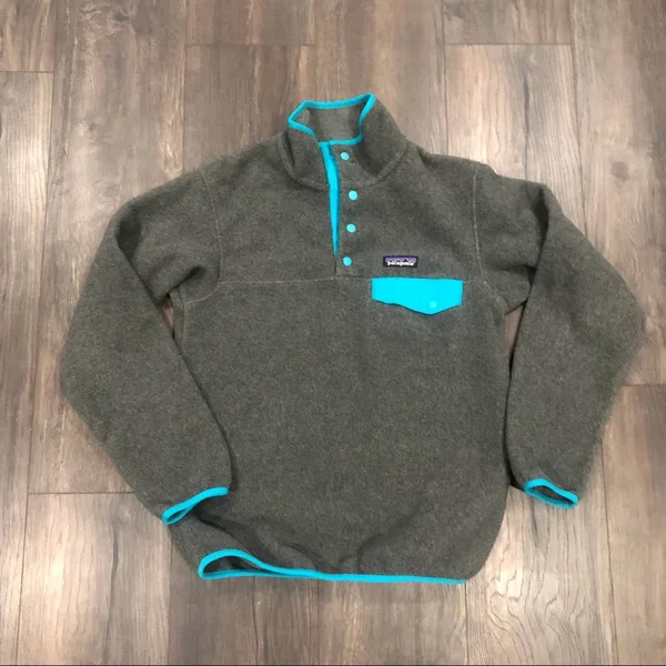 Patagonia Tops, Patagonia Synchilla Snap-T Pullover - Xxs, Color: Blue/Gray, Size: Xxs, Kyndall_Darn&s Closet