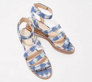 Vince Camuto Leather Demi-Wedge Sandals -Resensa, Size 8-1/2 Medium, Bluesy