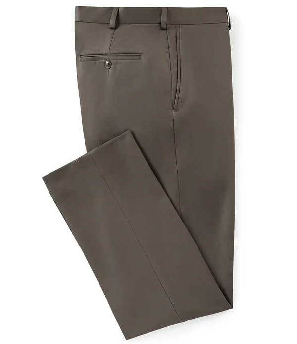 Roundtree Yorke TravelSmart Non-Iron Flat-Front Ultimate Comfort Microfiber Dress Pants - Mens, 32 30, Olive - Dillard&s Exclusiv