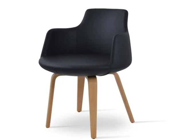 Dervish Armchair sohoConcept Upholstery Color: Black - Leg Color: Wenge