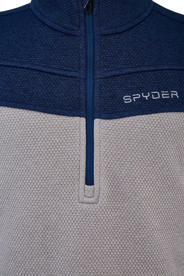 Spyder Men's Encore Half Zip Fleece Jacket - Medium - Abyss, Volcano