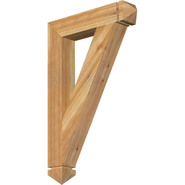 Ekena Millwork BKT04X22X34TRA03RWR 4x22W x 22x22D x 34x22H Traditional Arts & Crafts Rough Sawn BRACKET, Western Red Cedar
