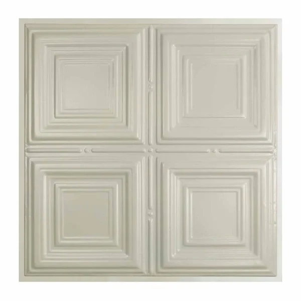 Great Lakes Tin Syracuse Antique White 2-Foot x 2-Foot Lay-In Ceiling Tile (Carton of 5) 2 x 2