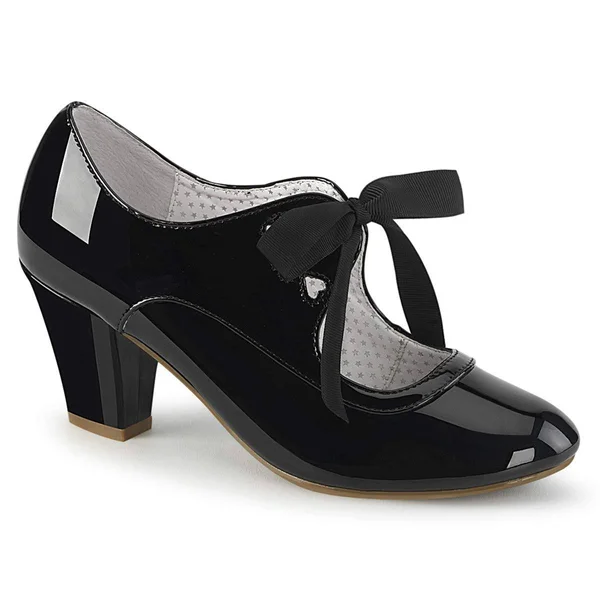 Pin Up Couture Women's Wiggle 32 Mary Jane Pump - Size: 8, Black Patent