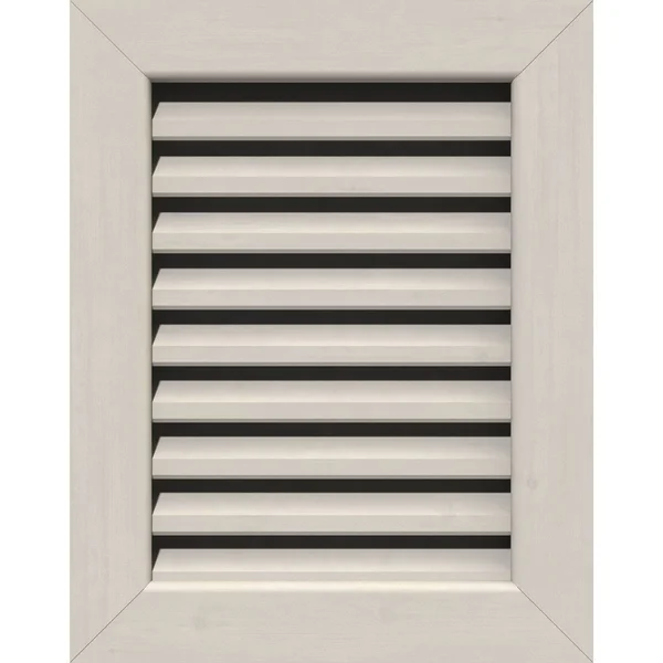18 inchw x 28 inchh Vertical Gable Vent (23 inchw x 33 inchh Frame Size): Primed - Functional, Smooth Western Red Cedar Gable Ven