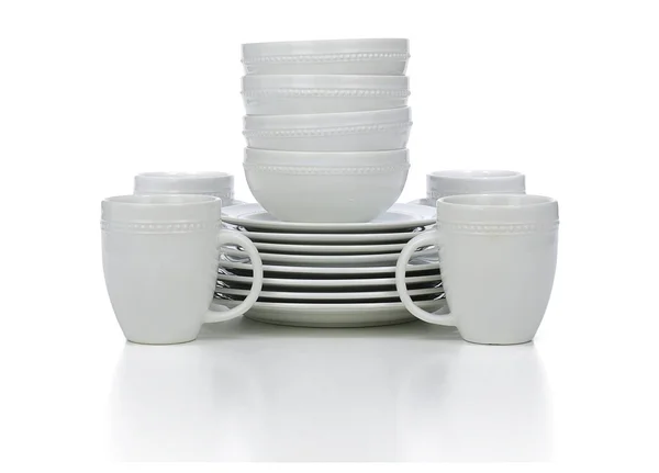 Threshold 16-Piece Round Beaded Dinnerware Set, White