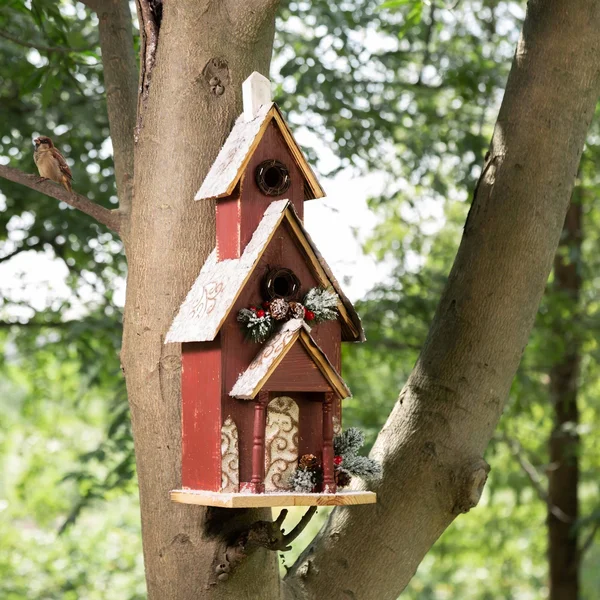 Glitzhome 23.43x22H Oversized Wooden Church Birdhouse