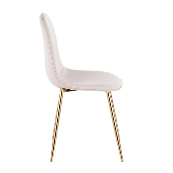 Pebble Chair - Set of 2 - Gold Steel - Green Velvet