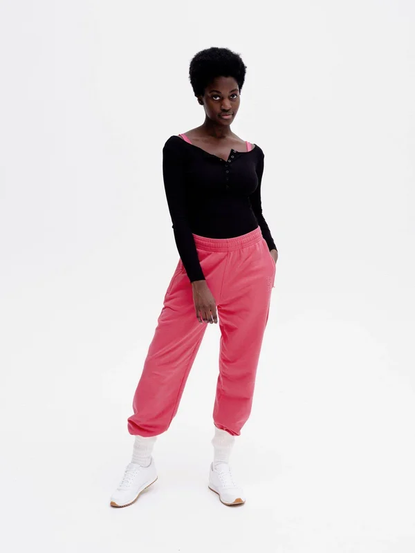 Loose Fit Track Pants Raspberry
