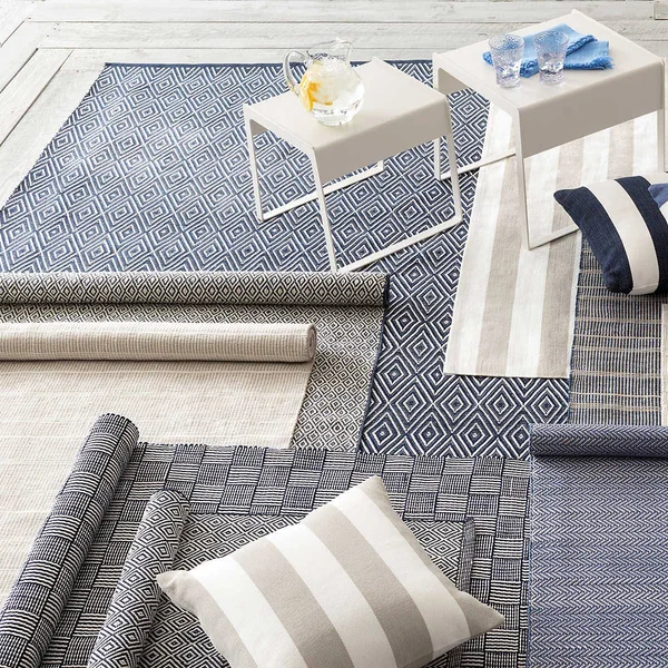 Dash & Albert - 2.5x12 - Diamond Navy/White Indoor/Outdoor Runner Rug