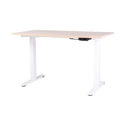 Electric Height Adjustable Standing Desk Inbox Zero Color(Top/Frame): Oak/White
