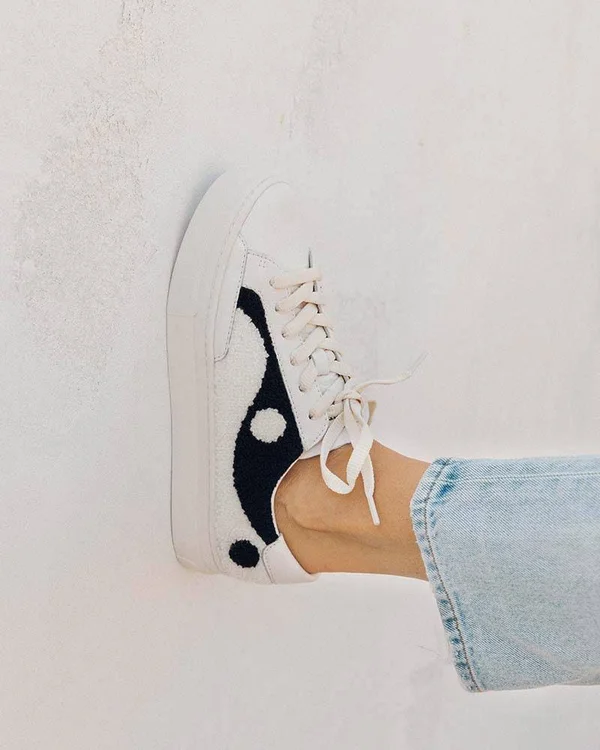 Yin Yang Platform Sneaker Coral - White, 11