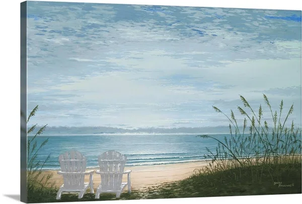Beach Chairs - Canvas Wall Art, 24x16, Great Big Canvas